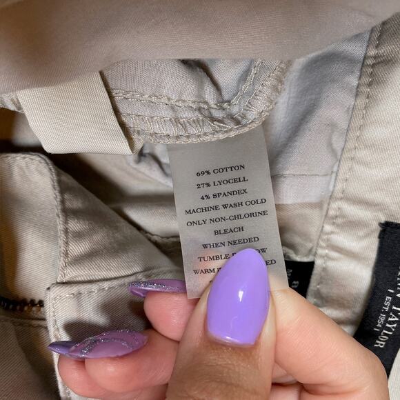 Ann Taylor Womens Pants Tan Cropped Capris Workwear Khakis Stretch 8 - Picture 5 of 12